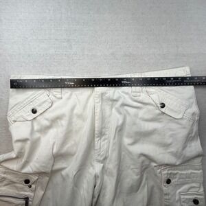 Pelle Pelle Mens Cargo Shorts White Size 44 Cotton Zip Pockets Y2K VTG 00s 90s